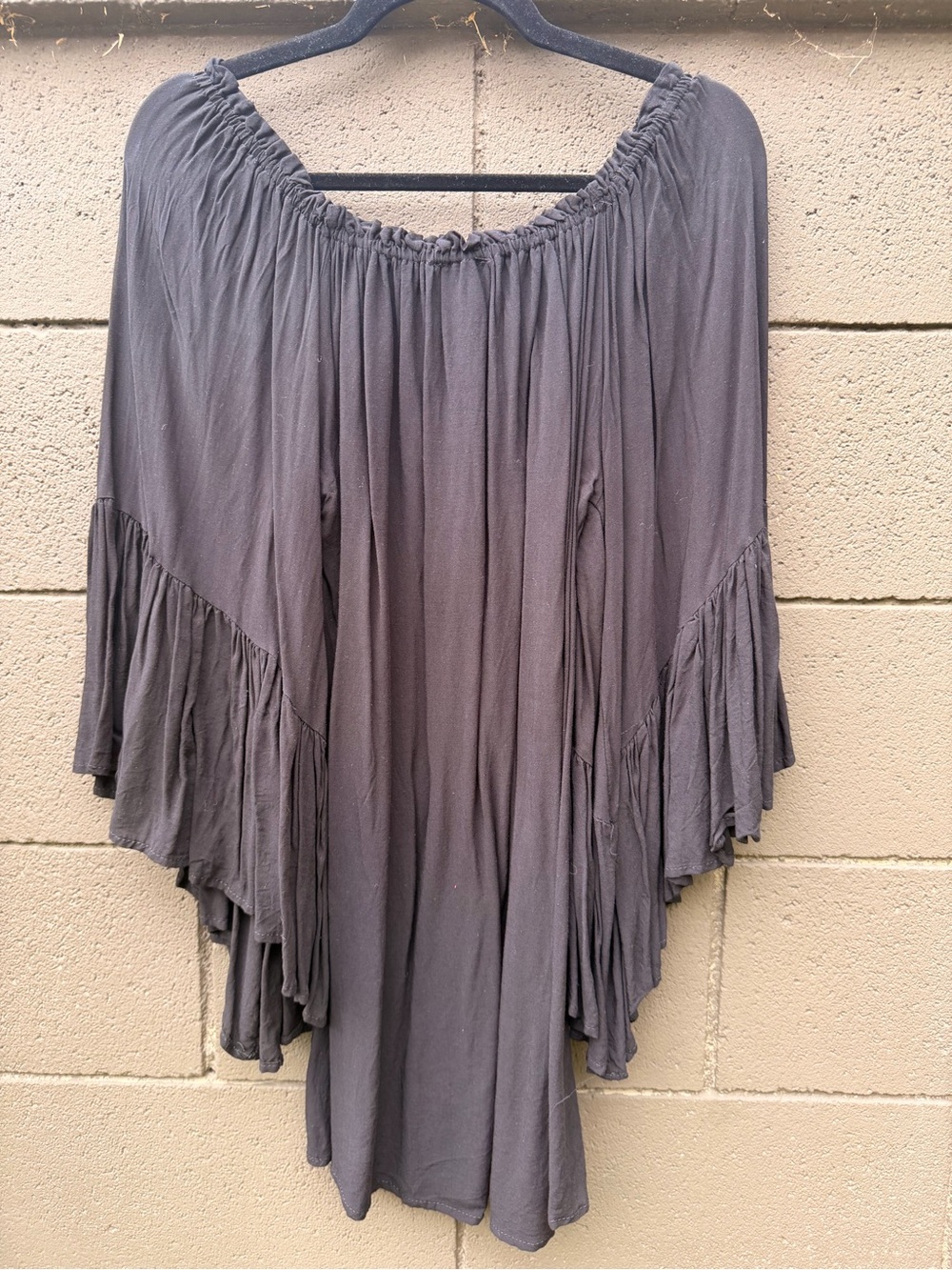 Black Off-Shoulder Ruffle Top - Picture 3 of 3